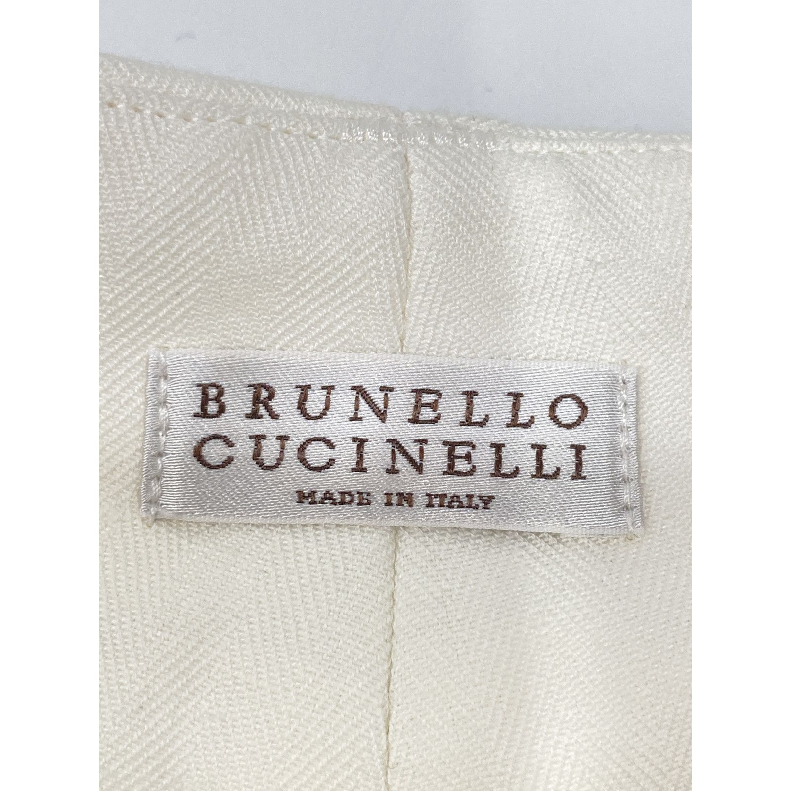 BRUNELLO CUCINELLI ブルネロクチネリ ﾎﾜｲﾄ ﾘﾈﾝﾗｲｸ ﾀｯｸﾊﾟﾝﾂ 36 - メルカリ