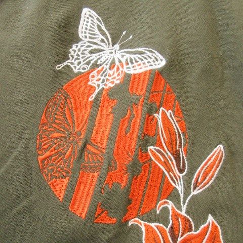 コンジャク 今昔 KON-JAKU 黒い狐面と百合の花 ジップパーカー