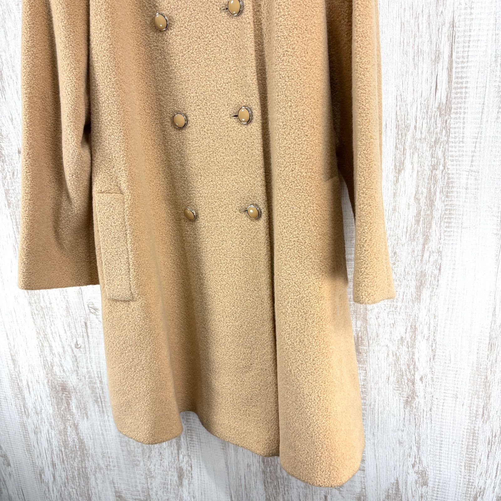 Courreges クレージュ ロゴボタン フォックスファー ウール ダブル