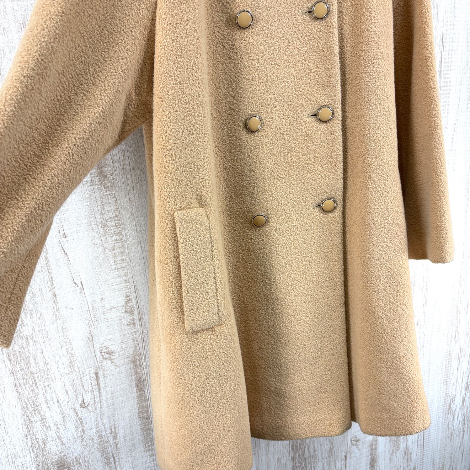 Courreges クレージュ ロゴボタン フォックスファー ウール ダブル 