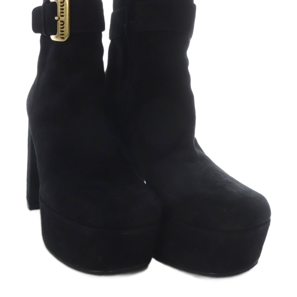 ミュウミュウ miumiu ブーツ ショート チャンキーヒール