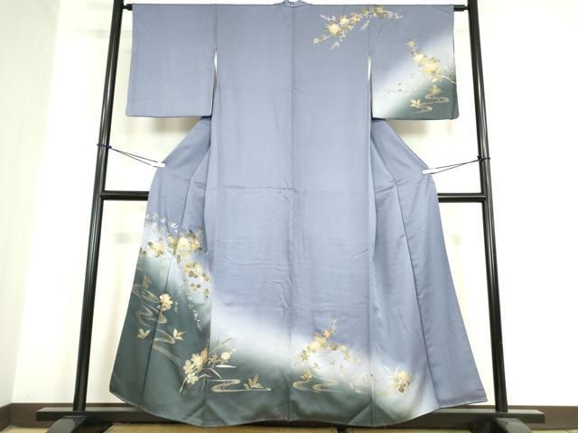 平和屋着物▽訪問着 螺鈿 草花文 暈し染め 金彩 正絹 逸品 DAAY9461az