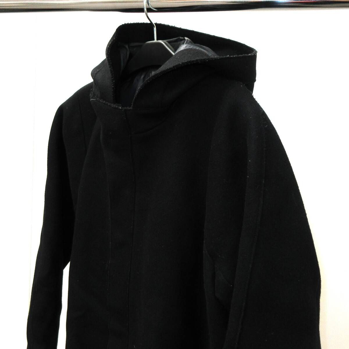 USED】Acne Studios WOOL HOODIE ZIP COAT MEN'S 50 BLACK / アクネ