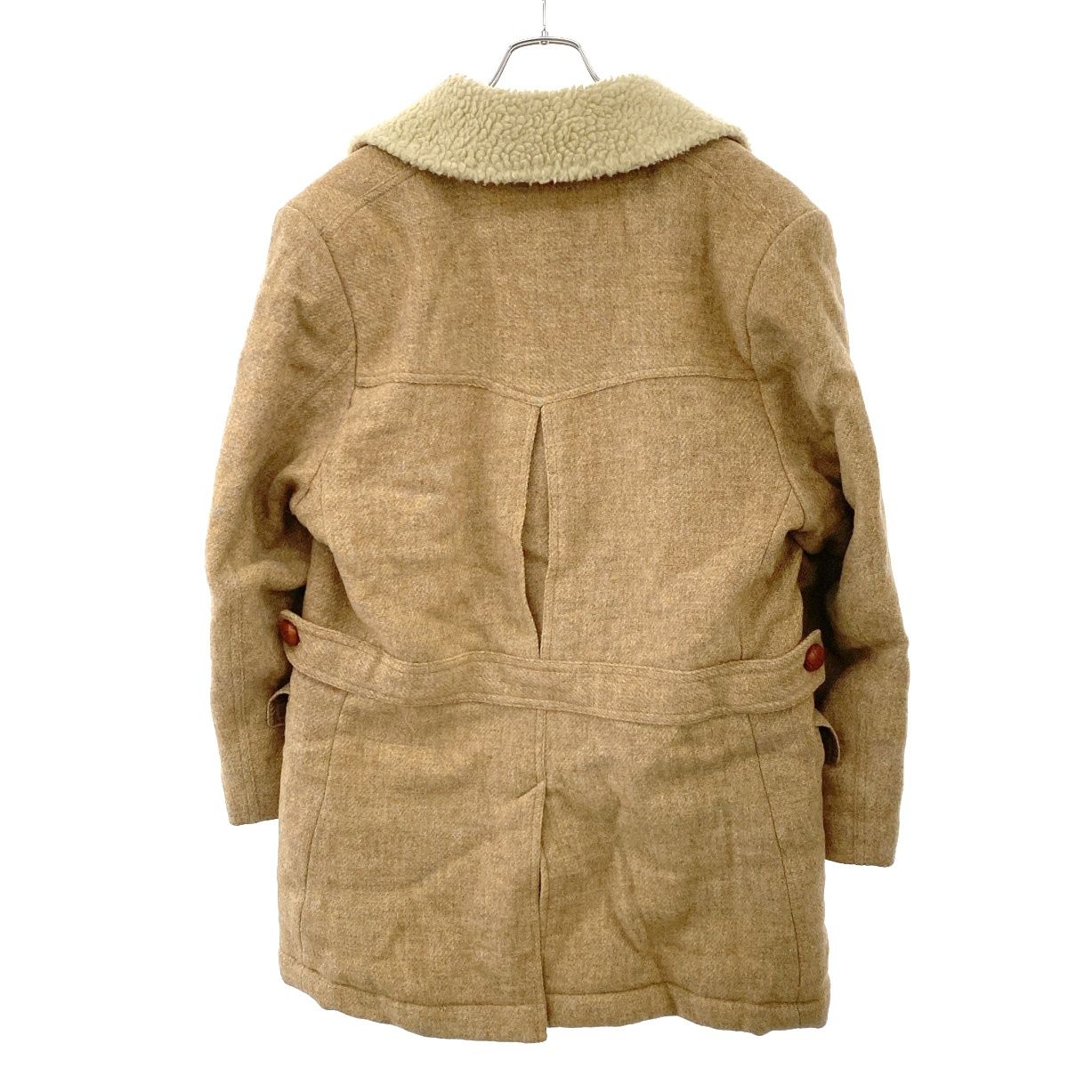 【美品】Harris Tweed × Octopus Army コート　ボア Harris Tweed ハリスツイード Octopus Army ウールボアコート ベージュ