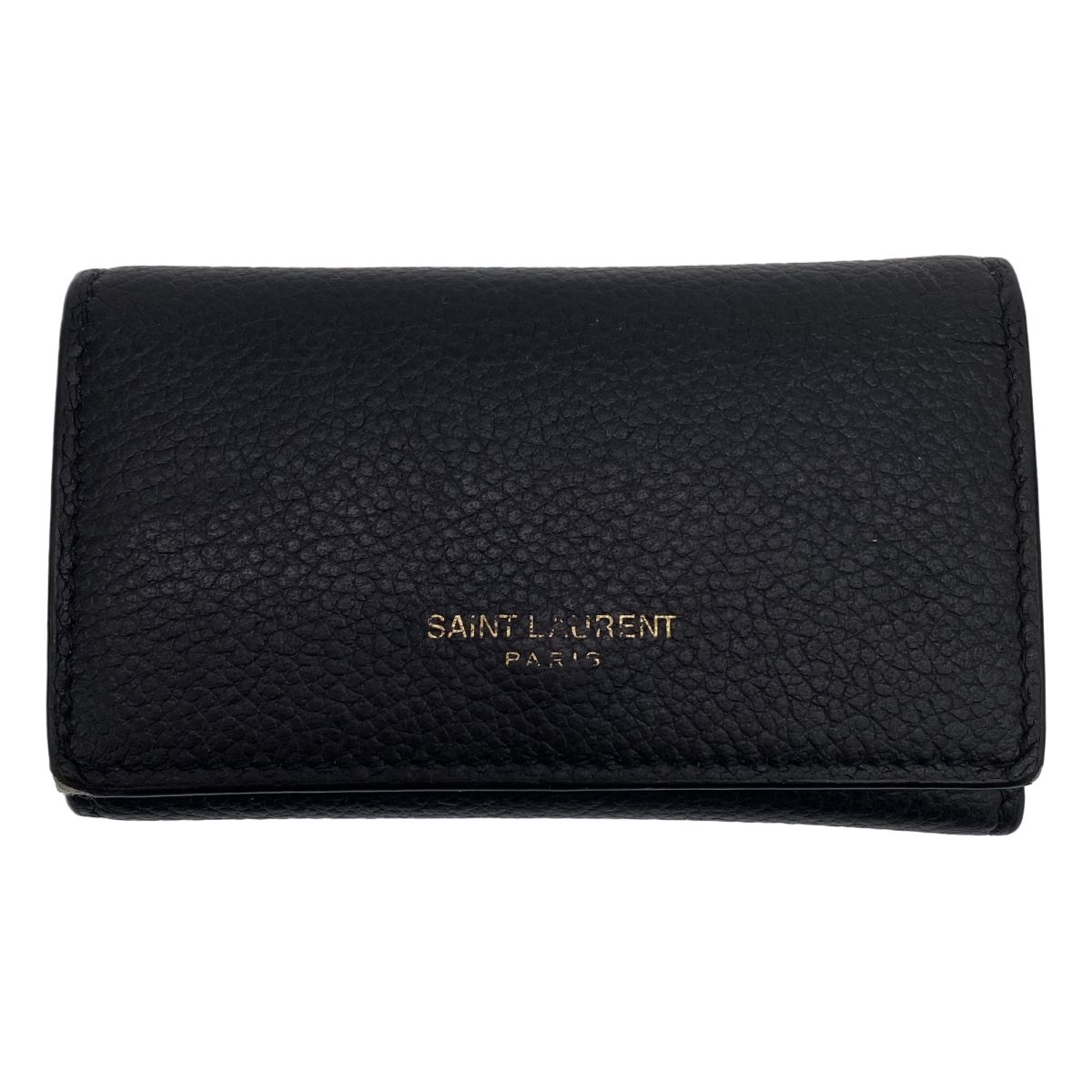 SAINT LAURENT レザーキーケース　黒 SAINT LAURENT PARIS サンローラン パリ 4連レザーキーケース ブラック