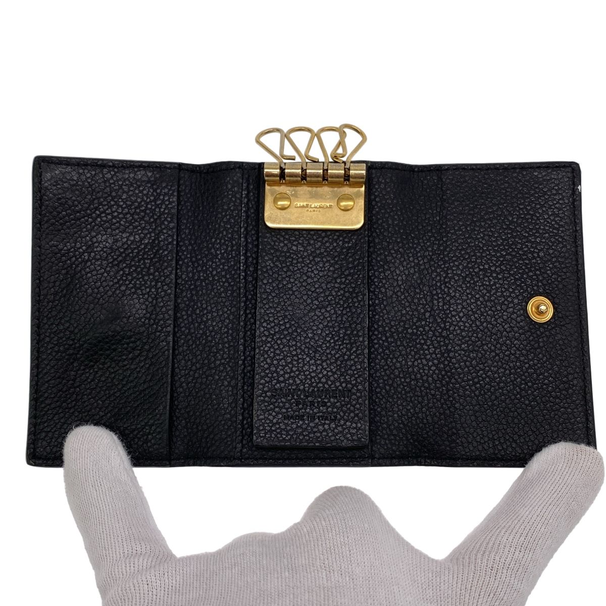 SAINT LAURENT PARIS サンローラン パリ 4連レザーキーケース ブラック