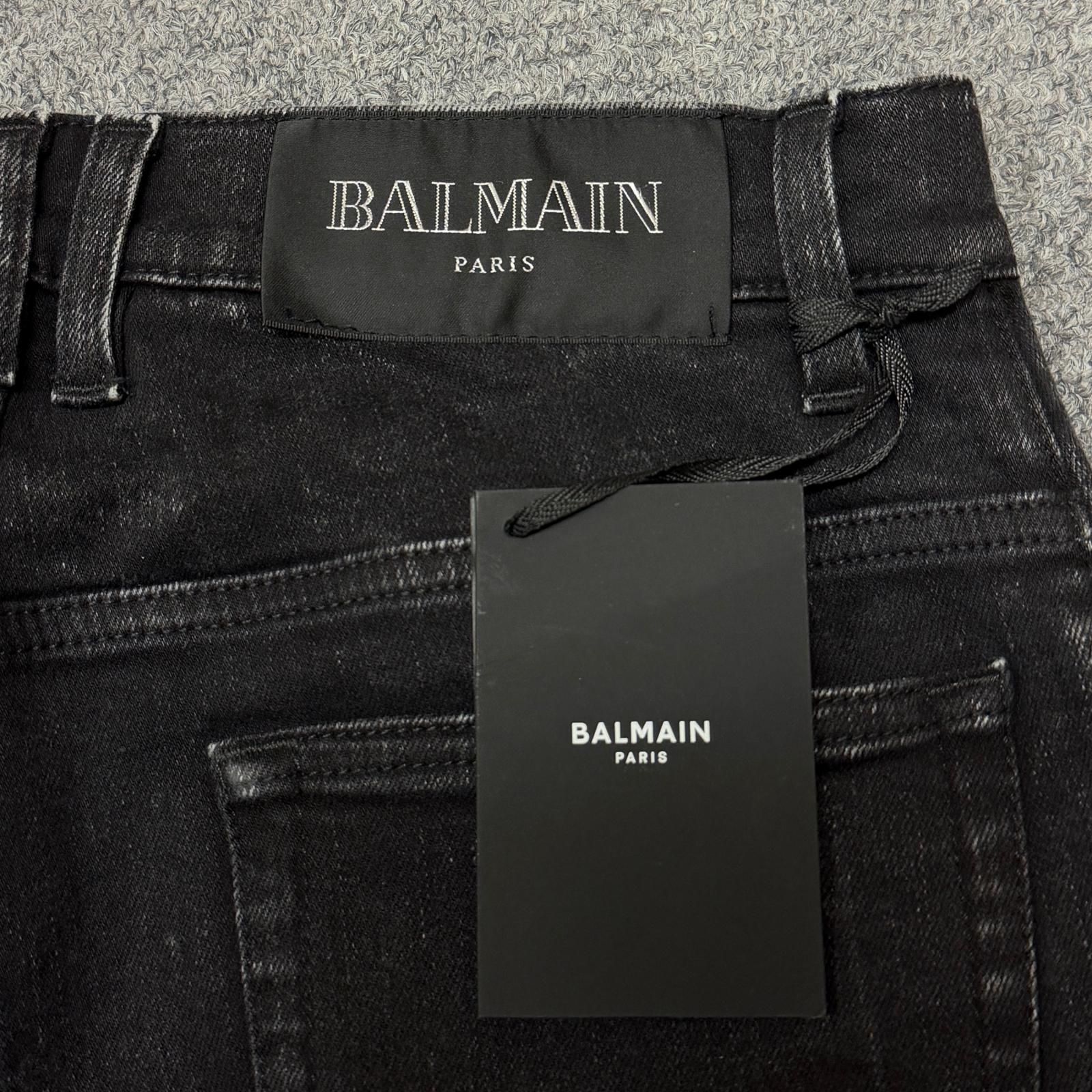 未使用 BALMAIN SLIM BIKER JEANS スリム バイカー デニムパンツ ジーンズ バルマン CH0MG009 ブラック 31 （99719A） メルカリ