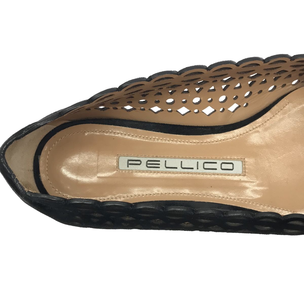 PELLICO ペリーコ EMILY カットワークスクエアトゥパンプス ブラック