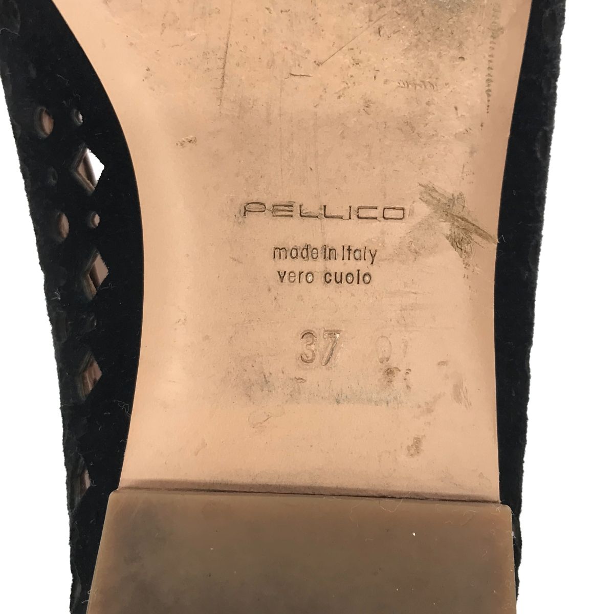 PELLICO ペリーコ EMILY カットワークスクエアトゥパンプス ブラック