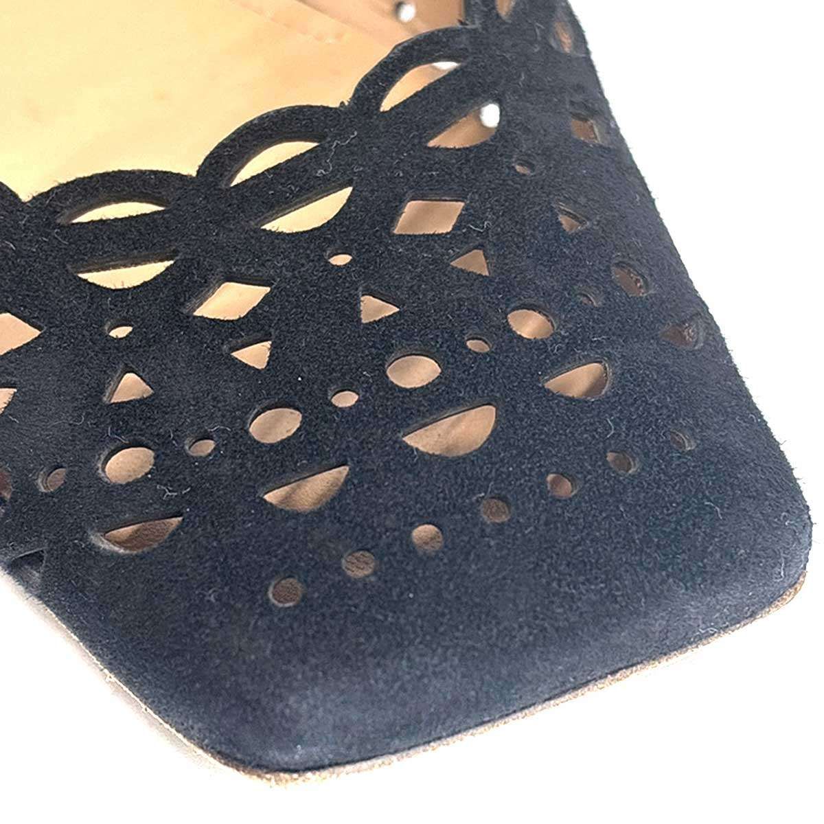 PELLICO ペリーコ EMILY カットワークスクエアトゥパンプス ブラック