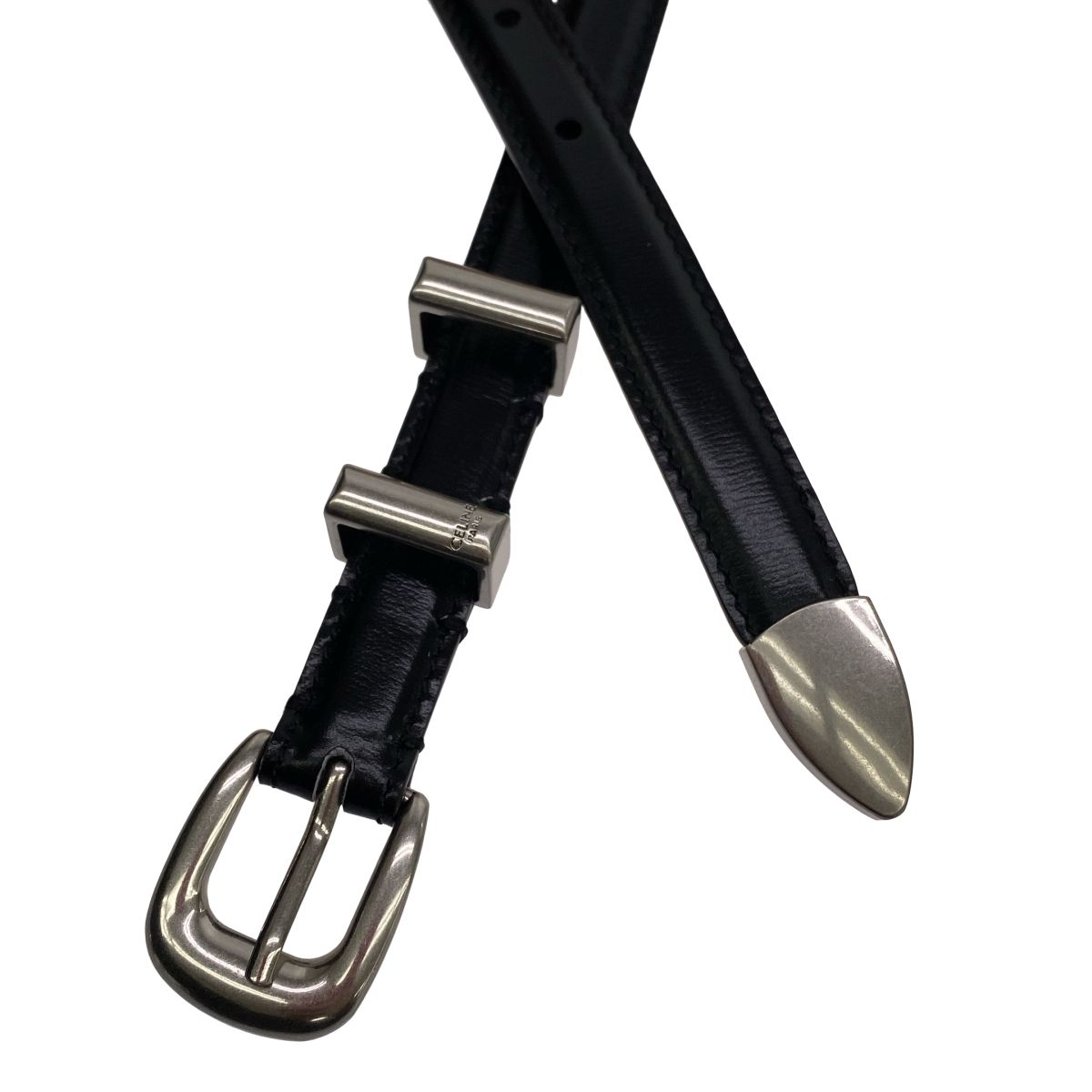 CELINE セリーヌ ウエスタンレザーベルト スモール S-NE-4179 ブラック