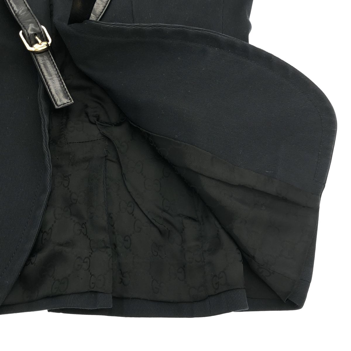 GUCCI グッチ レザーベルテッドラペル テーラードジャケット 210373