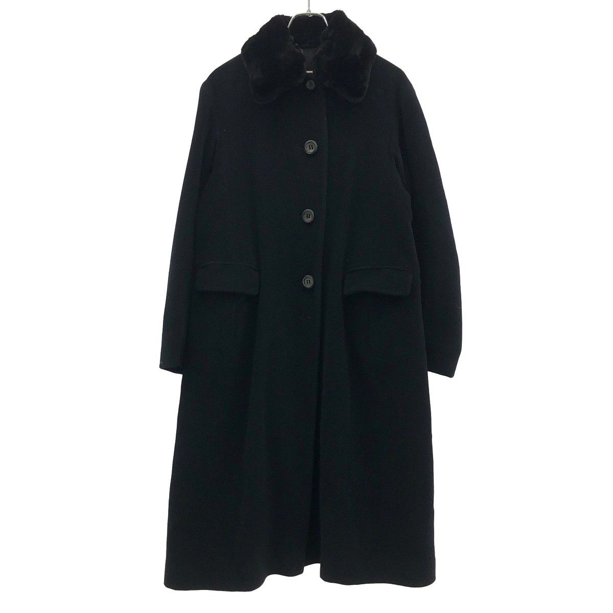 JIL SANDER ブラック ロングコート34 JIL SANDER ジルサンダー 1990's ファーカラー ウールロングコート