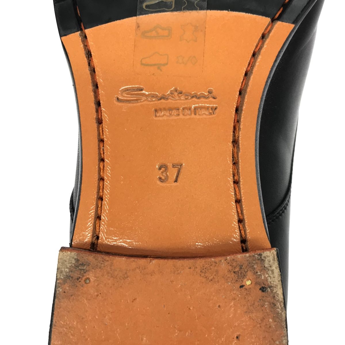 SANTONI サントーニ モンクストラップレザーシューズ ブラック 37