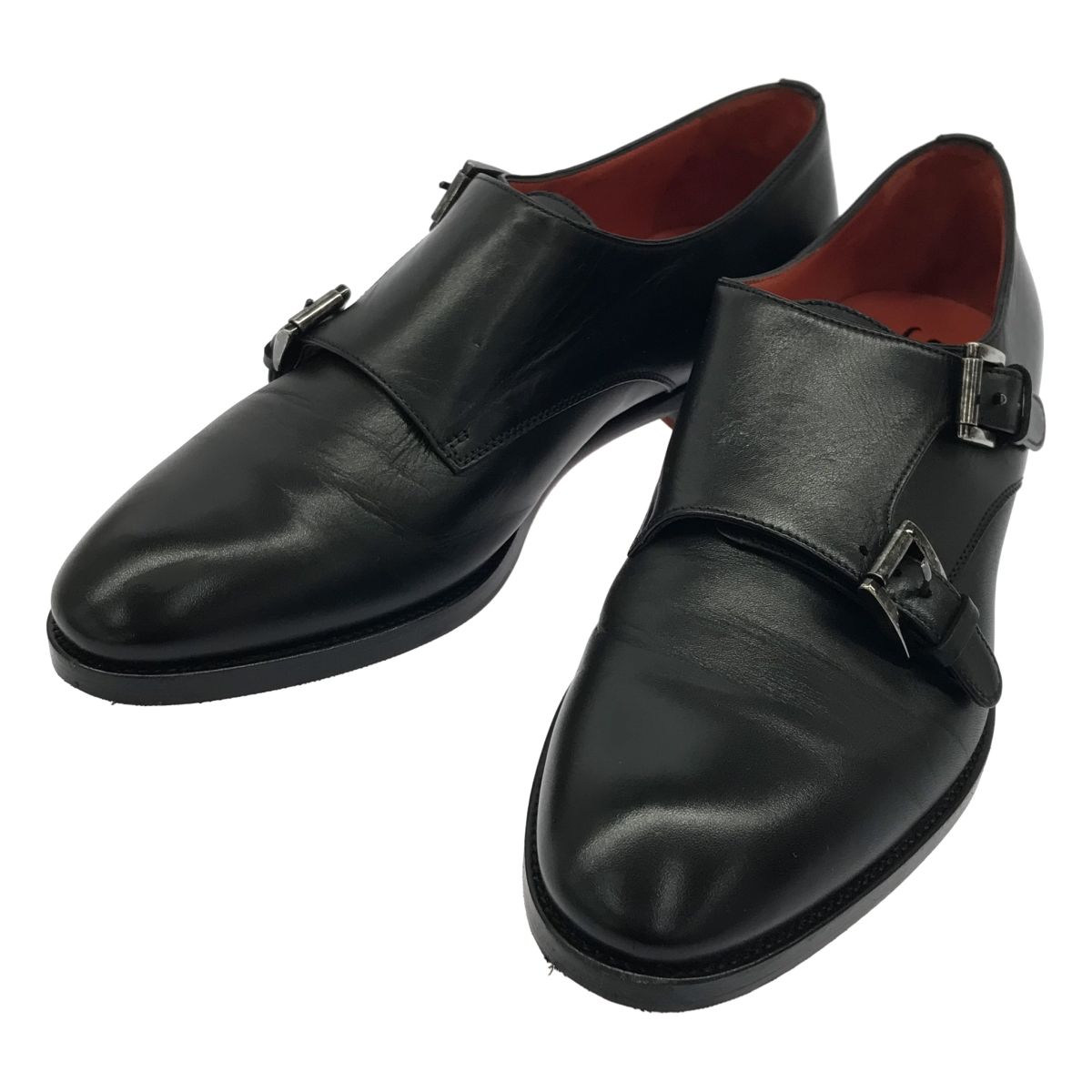 サントーニ　黒 モンクストラップ レザードレスシューズ　新品・未使用 SANTONI サントーニ モンクストラップレザーシューズ ブラック 37