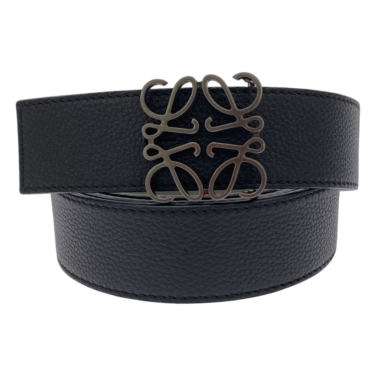 LOEWE ロエベ アナグラム リバーシブルレザーベルト 182137 ブラック
