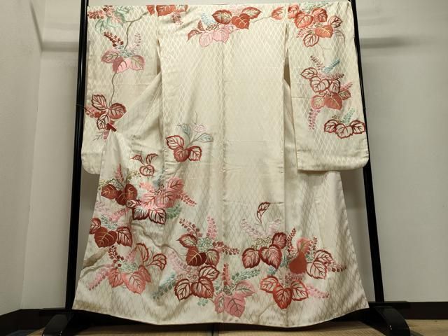 平和屋着物□豪華振袖 駒刺繍 飛鶴花文 暈し染め 金彩