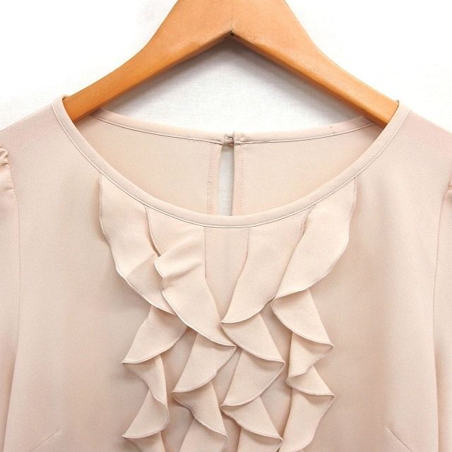 アナイ ANAYI フリル シフォン ブラウス タック ボートネック 透け感