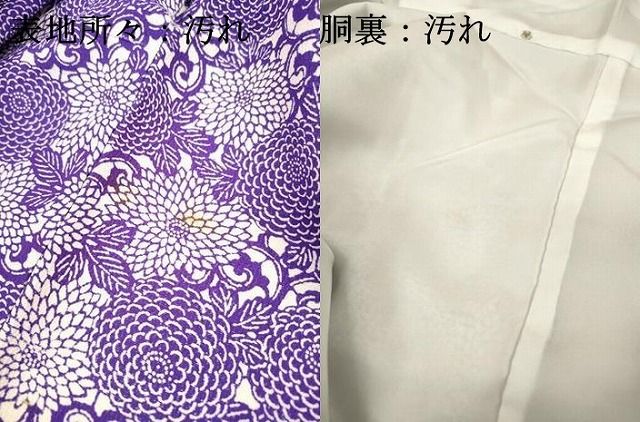 平和屋着物□上質な小紋 型染 菊唐草文 お召縮緬 正絹 逸品 未使用