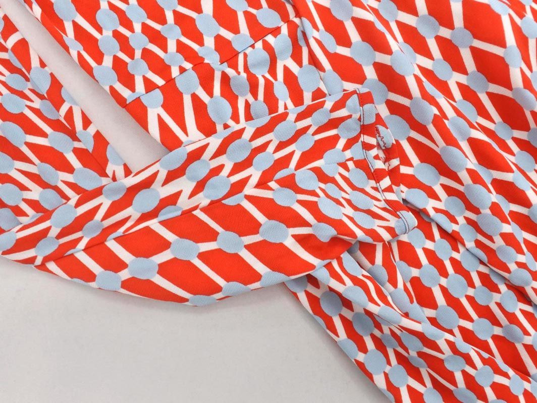 MISSONI ミッソーニ 総柄 Vネック ワンピース 白x赤 □◇ レディース