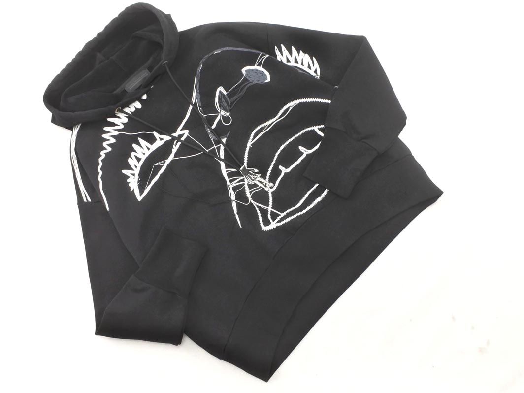 DIESEL BLACK GOLD ディーゼル ブラックゴールド 刺繍 プルオーバー パーカー sizeXXS/黒 ◇■◎メンズ