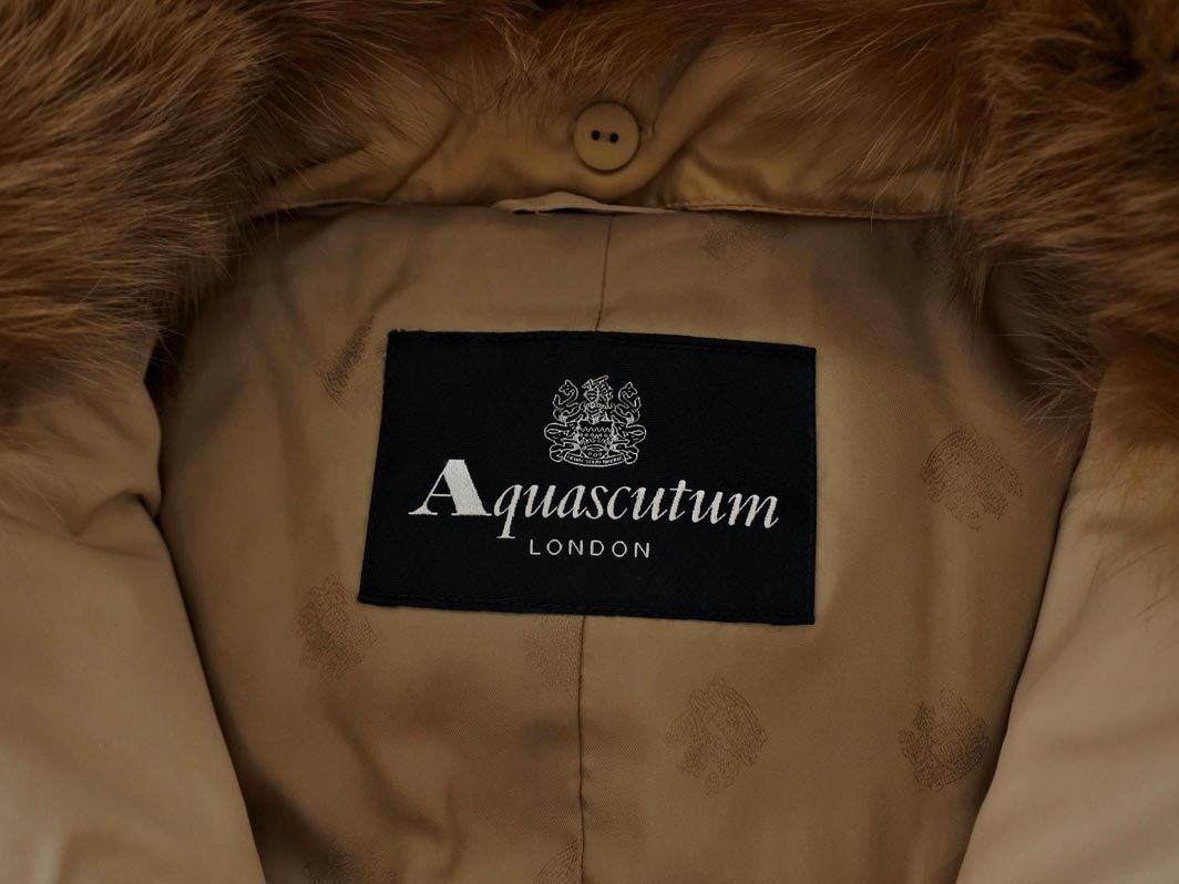 Aquascutum アクアスキュータム ブルーフォックスファー ダウン コート