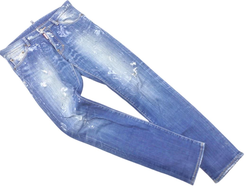 Dsquared 2 ディースクエアード ペイント ダメージ加工 デニムパンツ size 46 紺 メンズ