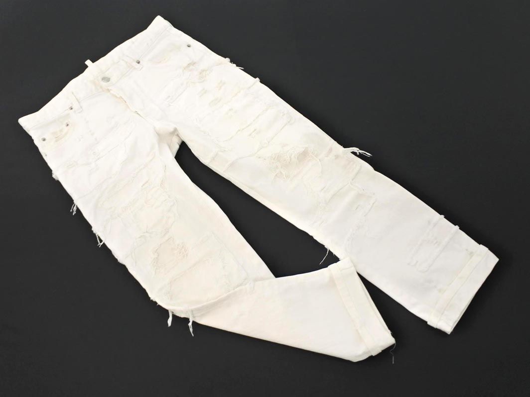 Dsquared 2 ディースクエアード ダメージ加工 ボタンフライ パンツ size 46 白 メンズ