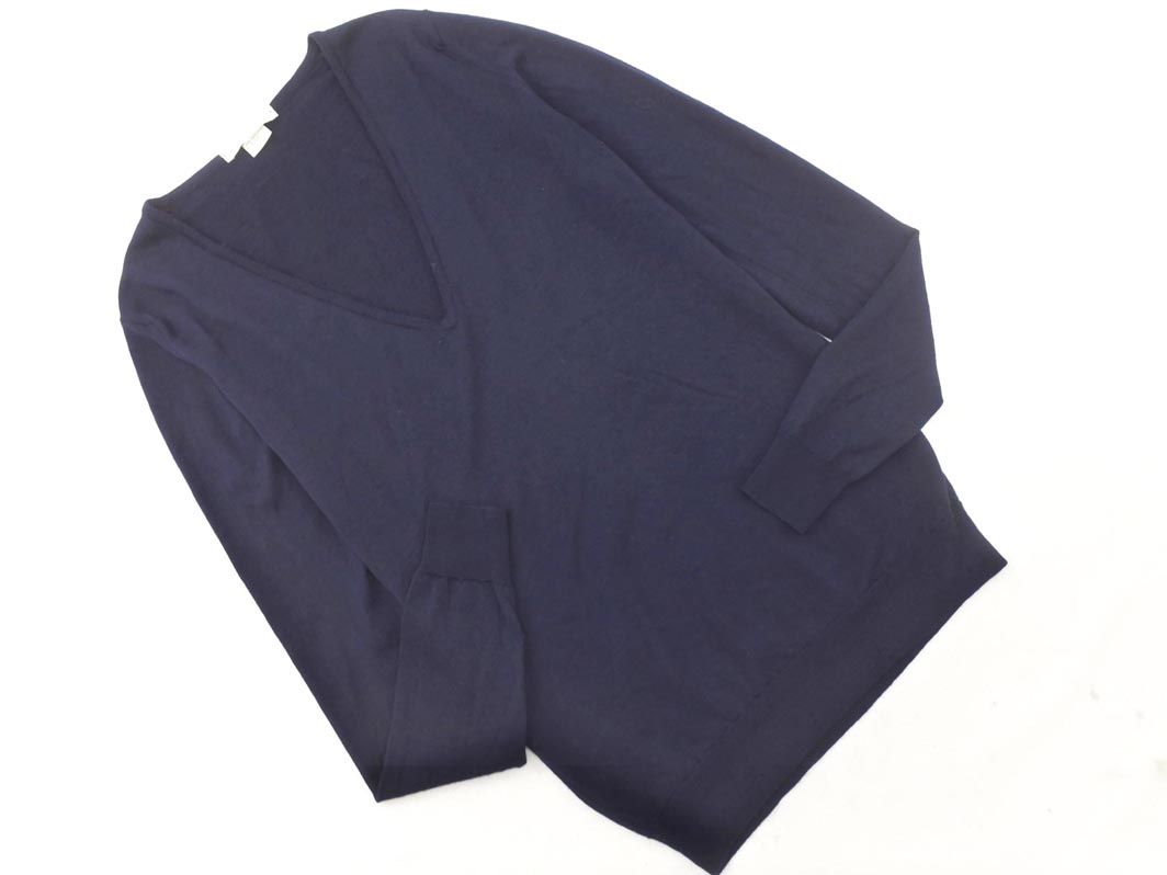 JOHN SMEDLEY ジョンスメドレー ウール100% Vネック ニット セーター sizeS/紺 ◇■◎メンズ