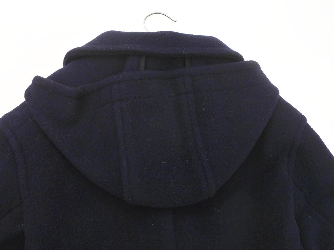 DANTON ダントン ウール混 フード付き ワンポイント コート size36/紺