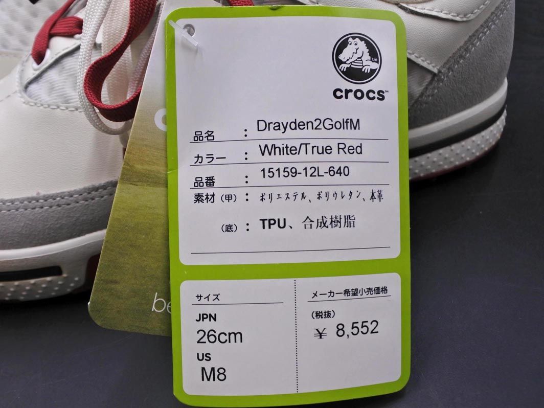 新品 crocs クロックス ゴルフ シューズ スニーカー size26cm/オフ