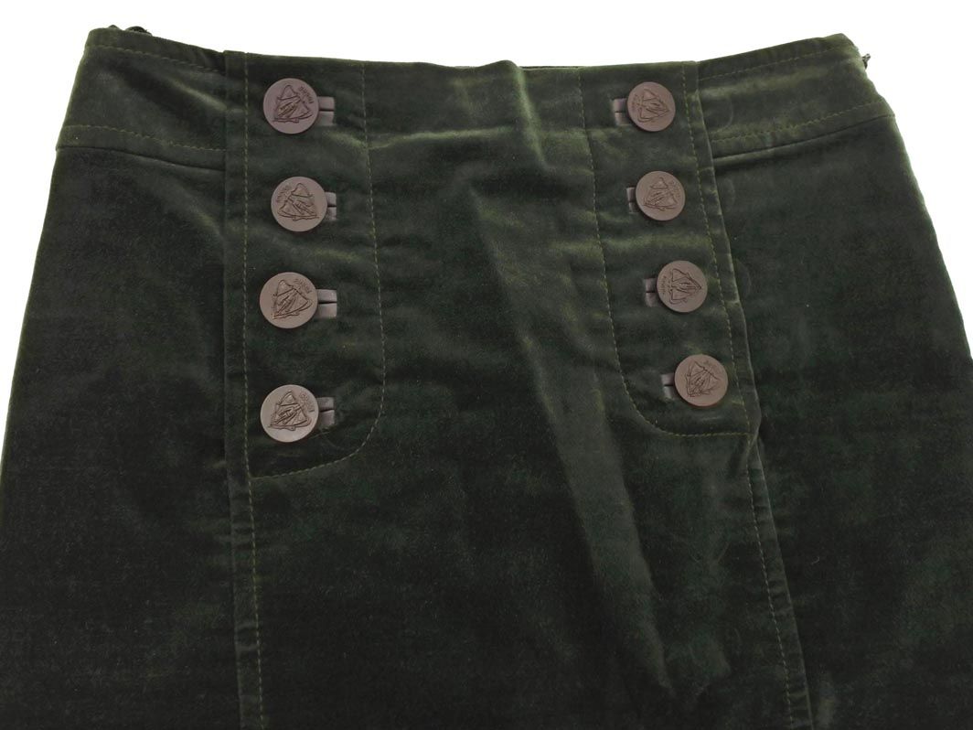 グッチ　スカート　ベロア　38 GUCCI グッチ ベロア タイト スカート size40/緑 ◇□ レディース