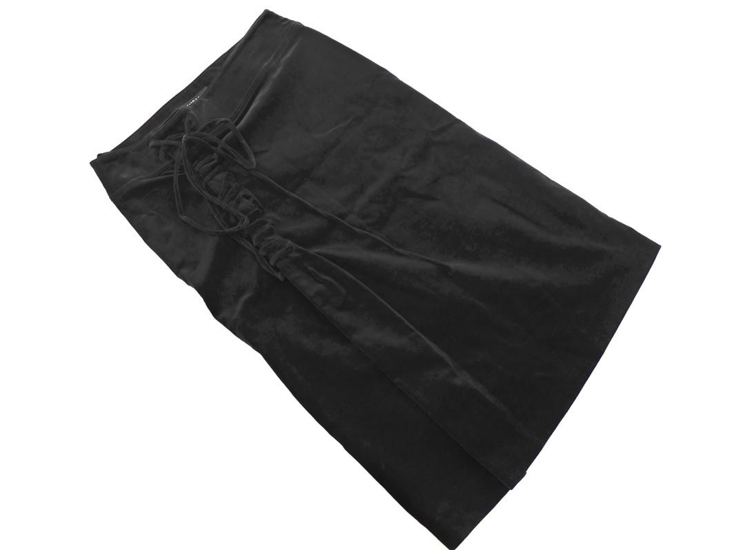 GUCCI グッチ ベロア レースアップ スカート size40/黒