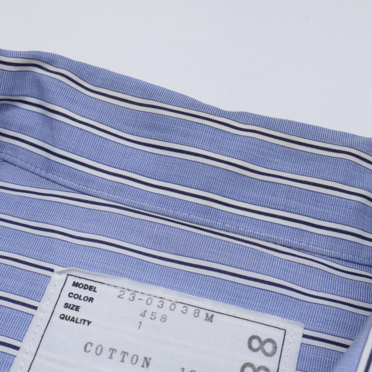 sacai サカイ ×Thomas Mason 23SS ﾌﾞﾙｰ 23ｰ03038M ｺｯﾄﾝｽﾄﾗｲﾌﾟｼｬﾂ 1