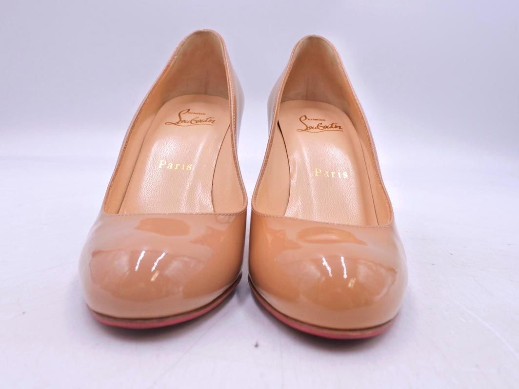 美品 Christian Louboutin クリスチャンルブタン エナメル ラウンド