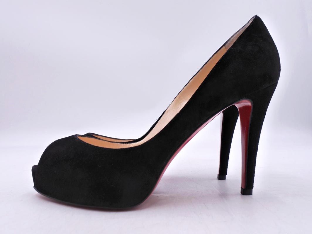 美品 Christian Louboutin クリスチャンルブタン スウェード オープン