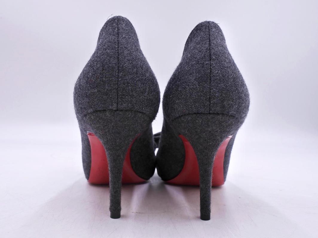 美品 Christian Louboutin クリスチャンルブタン リボン オープントゥ