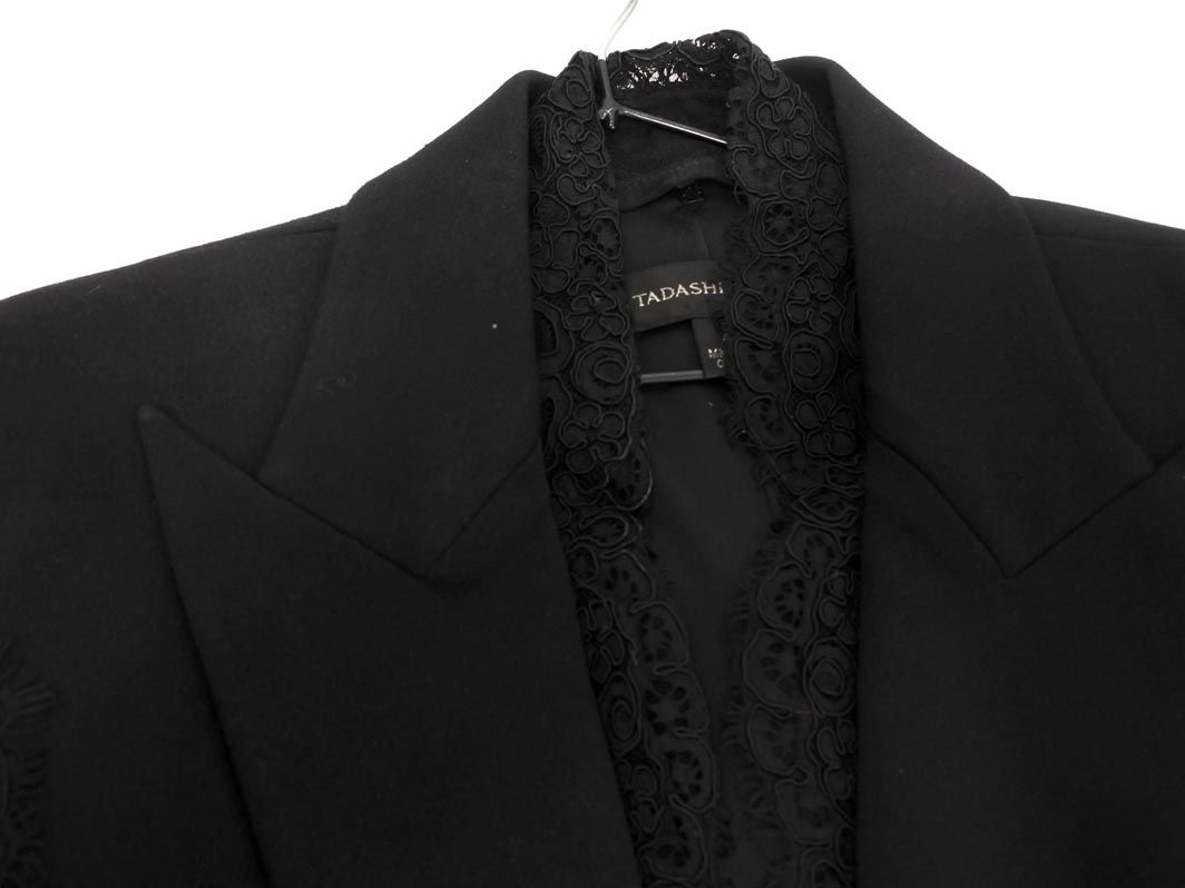 TADASHI SHOJI タダシショージ レース 切替 ジャケット size2/黒