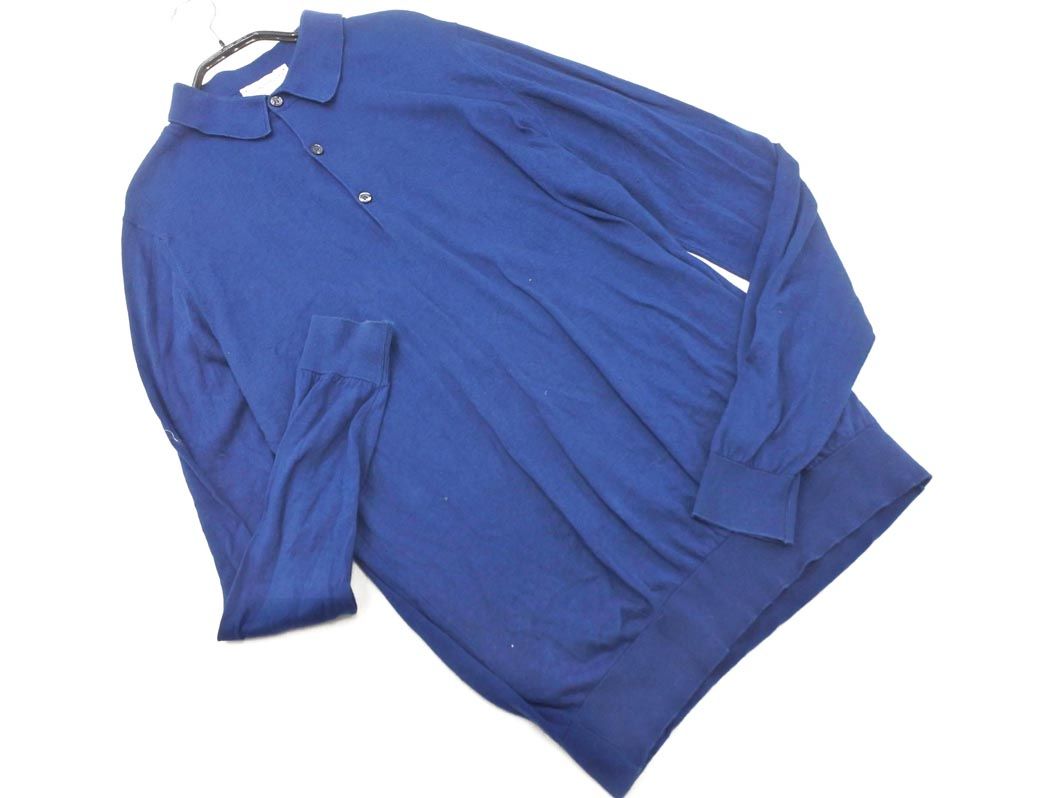 JOHN SMEDLEY ジョンスメドレー コットン ニット ポロシャツ sizeM/紺