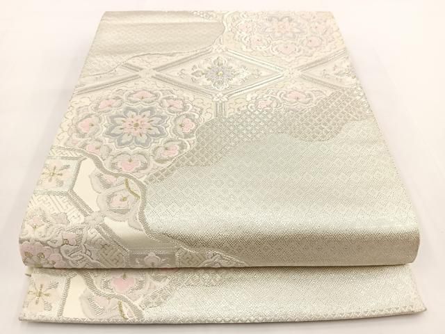 平和屋着物◎六通柄袋帯 唐織 道長正倉院花文 金銀糸 正絹 逸品