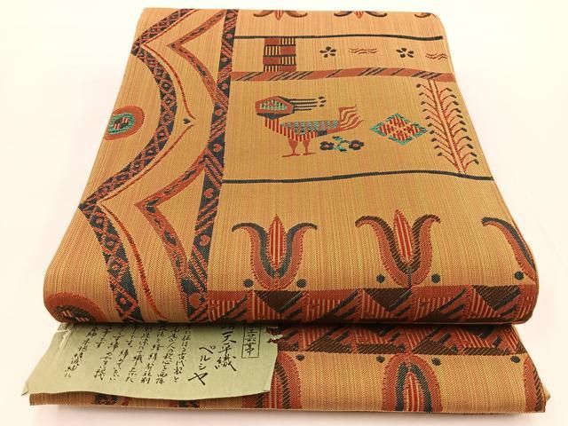 未使用❤希少◾西陣六通袋帯　　　「宝石を散りばめた様な」袋帯　中世ヨーロッパ風 袋帯 美品 逸品 六通 正絹 【中古】 本当に 安い 通販