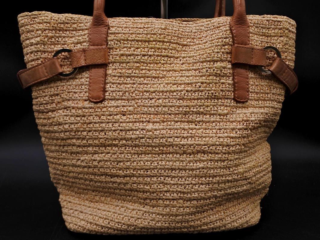 HELEN KAMINSKI ヘレンカミンスキー ラフィア 本革 レザー トート