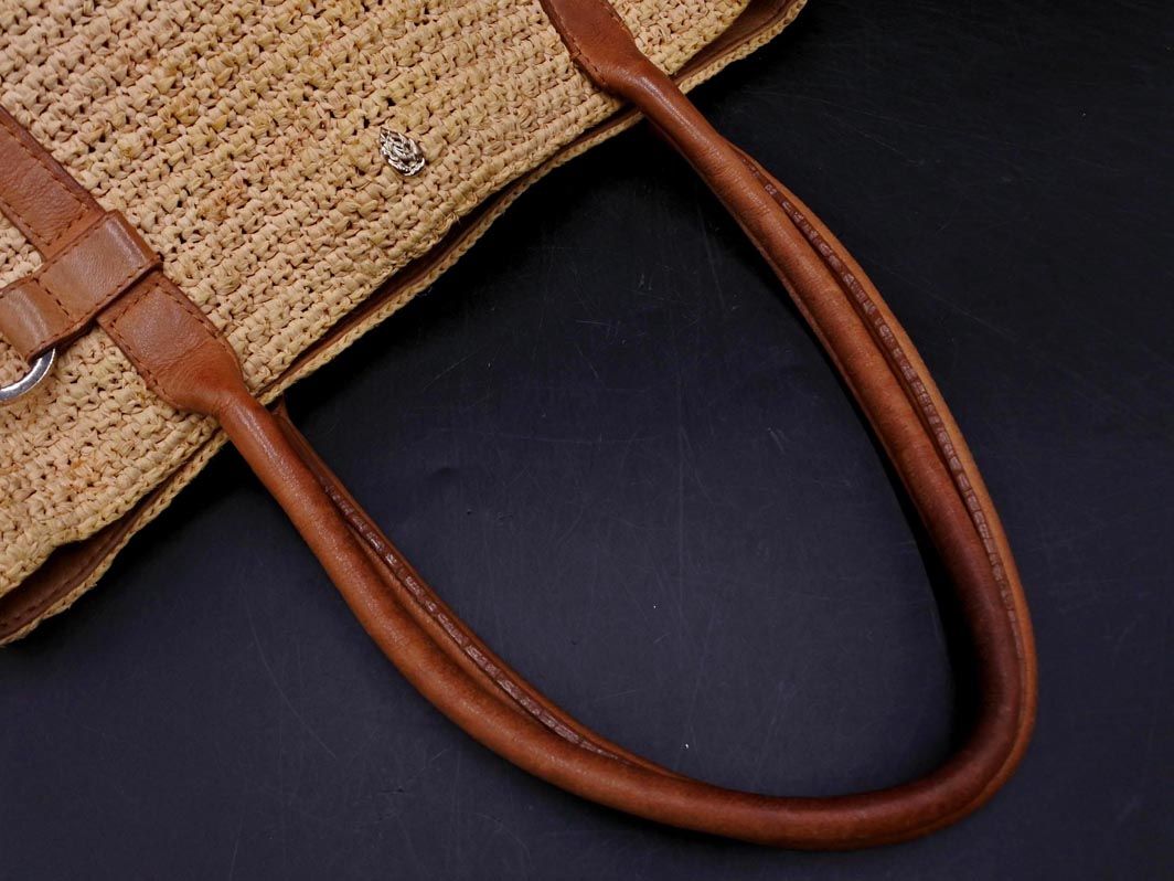 HELEN KAMINSKI ヘレンカミンスキー ラフィア 本革 レザー トート