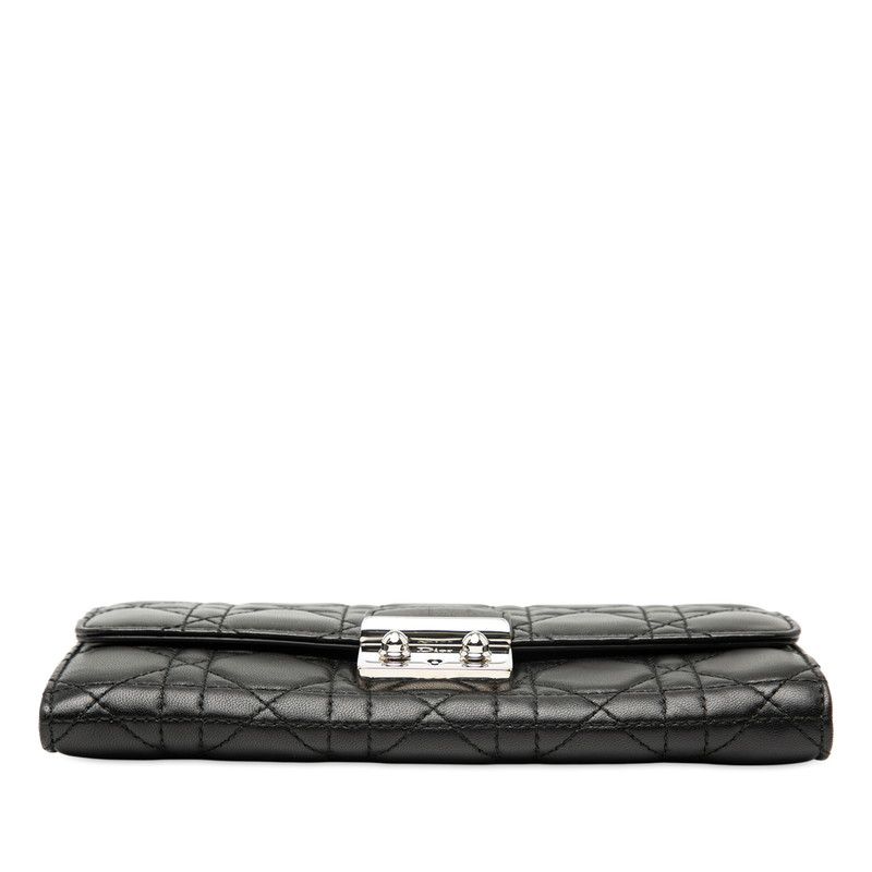  ディオール カナージュ チェーン ウォレット 長財布 ブラック レザー レディース Dior 214 44858 その他 小物