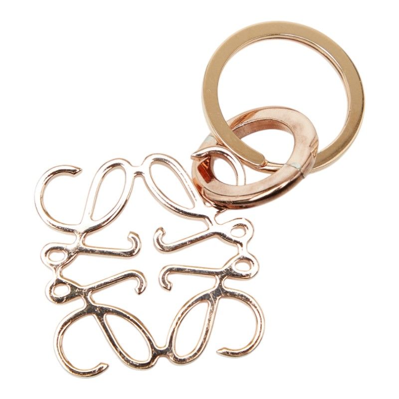 LOEWE アナグラム キーリング ピンクゴールド ロエベ アナグラム チャーム キーリング キーホルダー ピンクゴールド