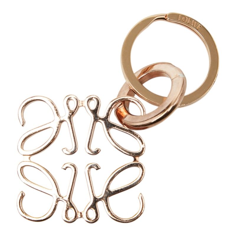 ロエベ アナグラム チャーム キーリング キーホルダー ピンクゴールド