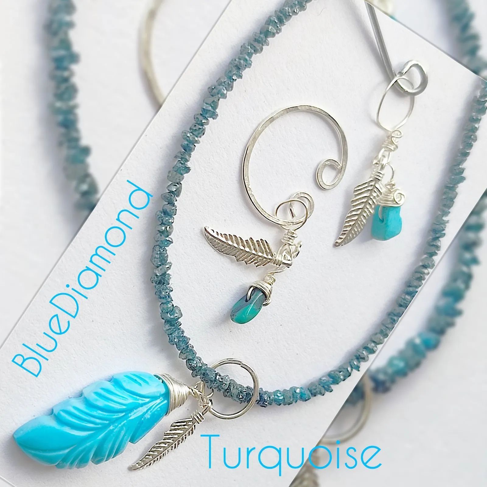 14 Kgf ブルー ダイヤモンド 原石 ネックレス 男女兼用 誕生石 贈り物 天然ダイヤモンド 天然ダイヤモンド原石 プレゼント