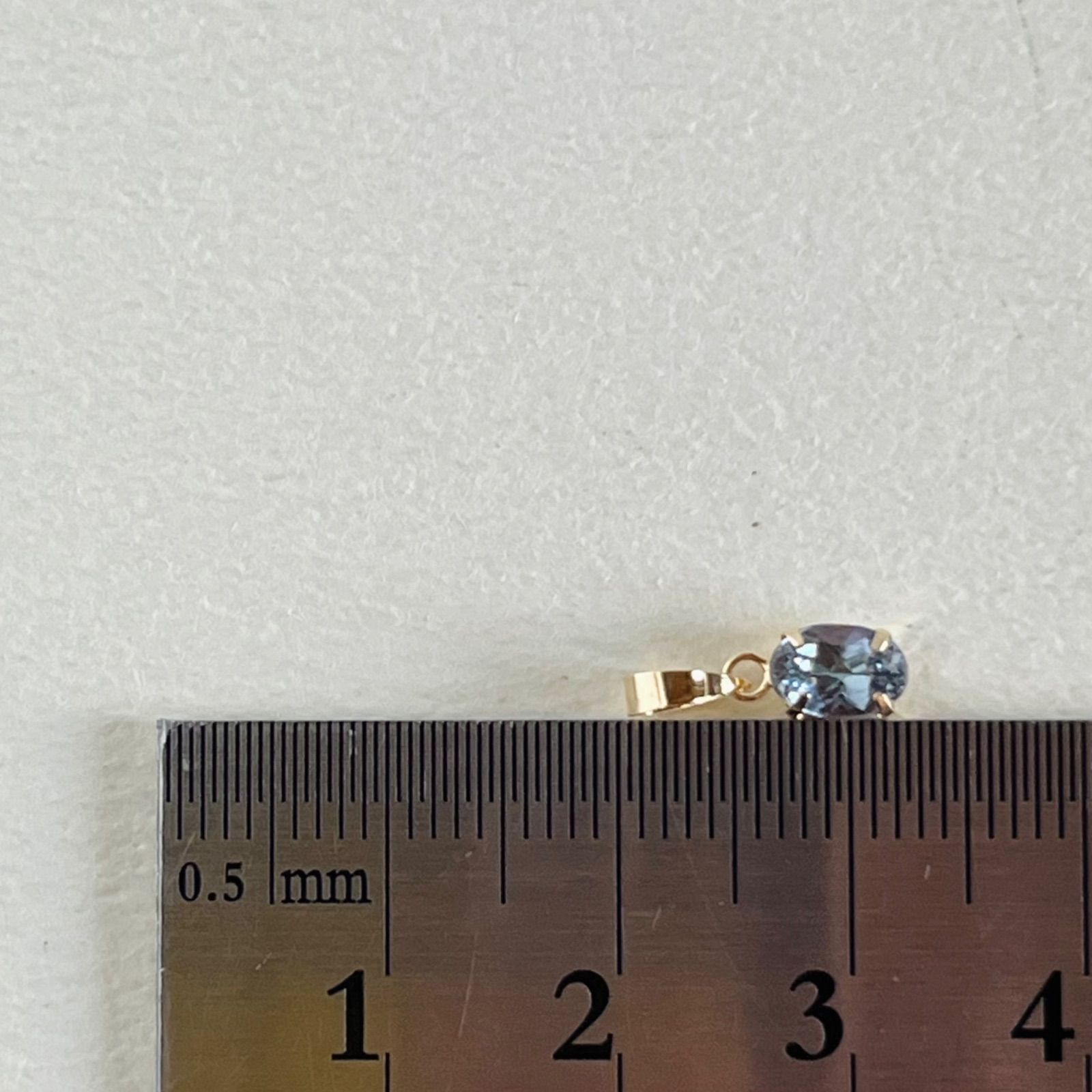 K18 天然石タンザナイト oval ペンダントトップ 18金イエローゴールド