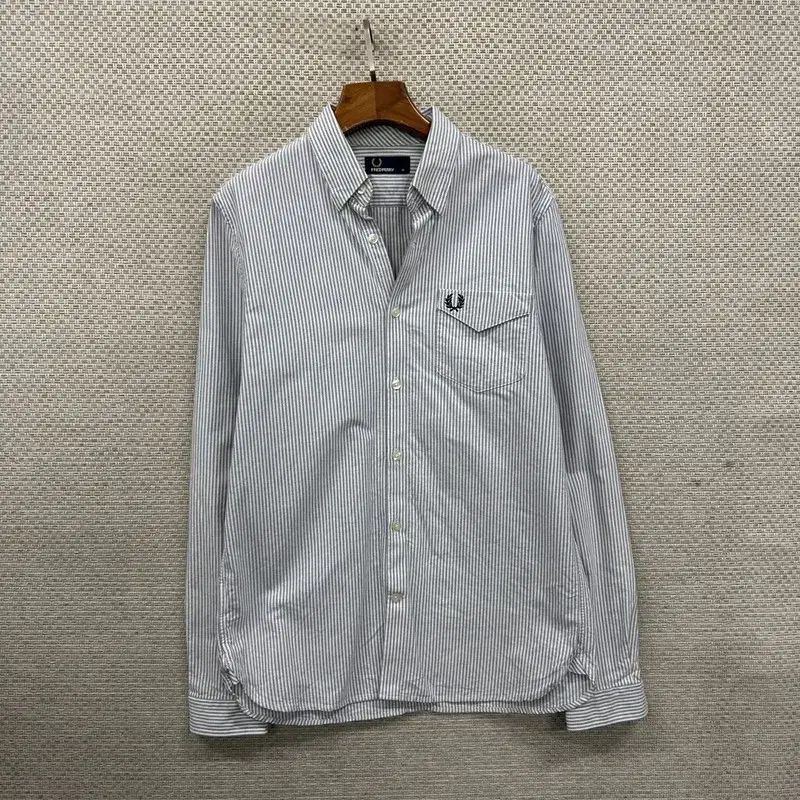フレッドペリー カジュアル 刺繍 ロゴ ストライプ 長袖 シャツ M A02169