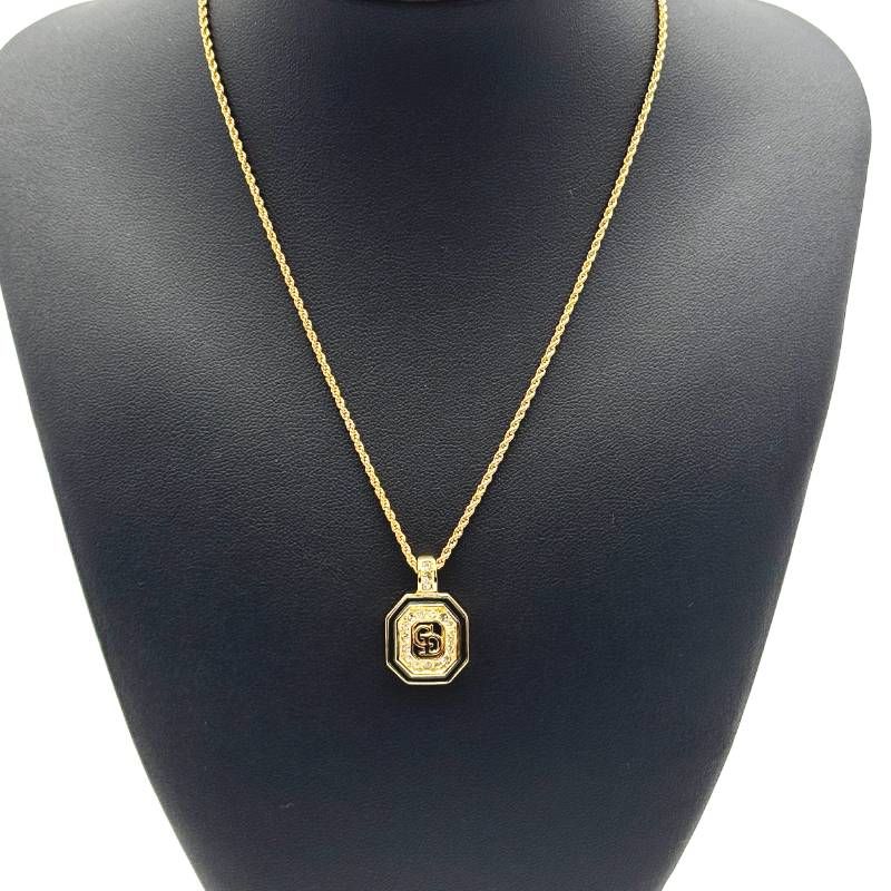 美品 Dior CDロゴ ラインストーン ネックレス ゴールド クリスチャン